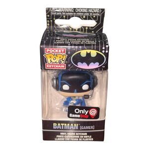 DON'T MISS! Funko Pop Keychain Batman [Gamer] DC Exclusive GameStop Collectible